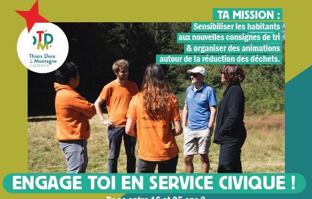 Tu as entre 16 et 25 ans et tu souhaites t'engager en service civique ? TDM recrute 4 volontaires pour sensibiliser à l'environnement !